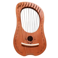 1 pc lyre harp portable 10 steel strings ancient style mahogany body durable string instrument lyre harp handheld harp for kids