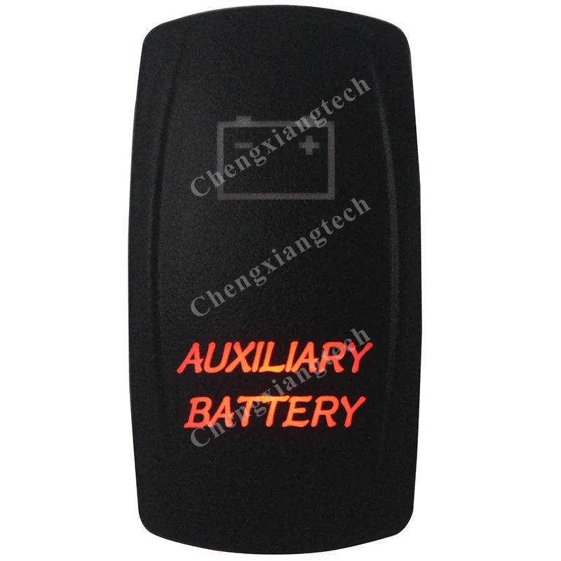 Marine Grade Waterproof IP68 AUXILIARY BATTERY Rocker Switch Orange Led 5 Pin ON/OFF SPST DC12V 24V Car Boat | Автомобили и