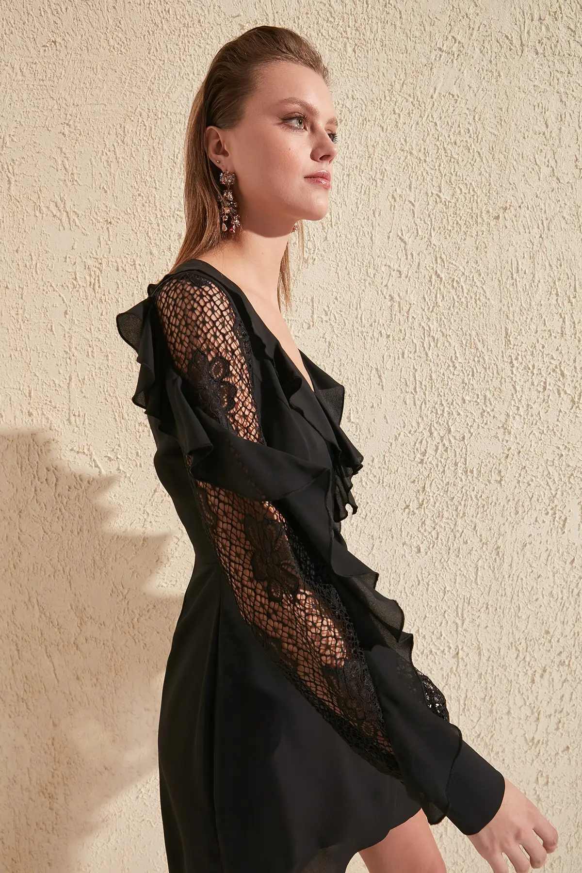 Платье с кружевными рукавами TPRSS20EL0055 | Женская одежда