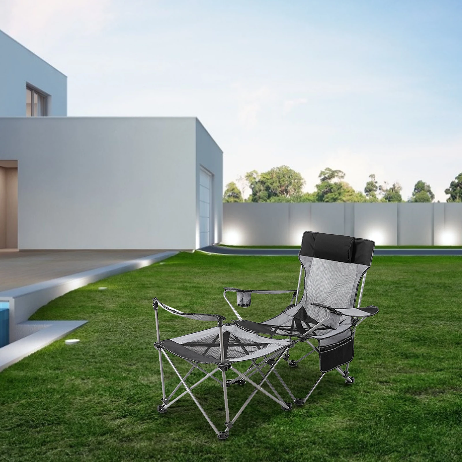 

Camping Chairs, Foldable Picnic Fishing Chair, Portable Folding Outdoor Chair, Aluminum Beach Double Chair For Beach Terrace