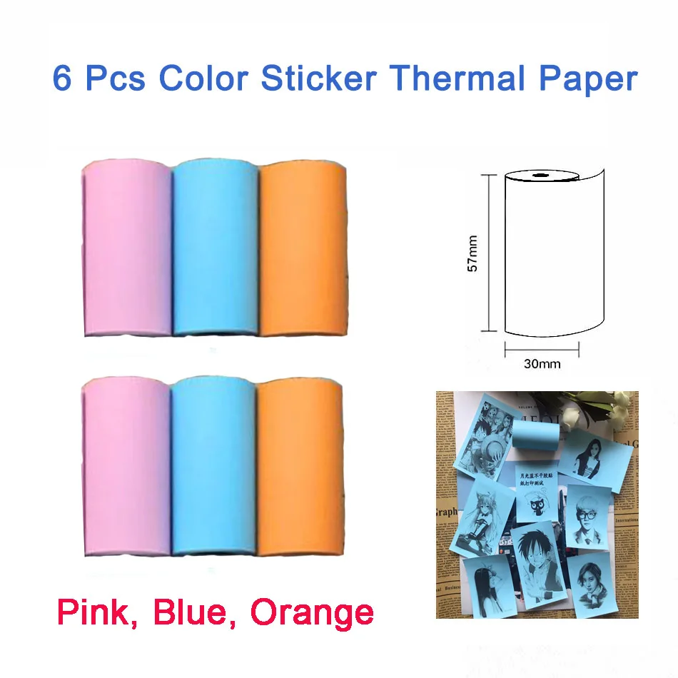 Color Sticker Paper PeriPage paper ANG термобумага этикетка бумажный стикер бумага для фотопринтера - Цвет: Color Sticker Paper