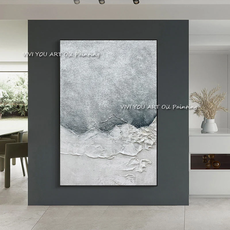 

High Quality Abstract Shading Method Hand Painted Sea Wave Oil Painting Canvas Handmade Painted Landscape Artwork Home Decor