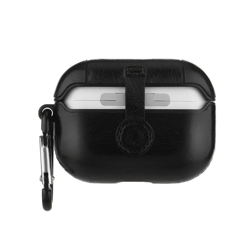 Чехол Carprie для AirPods Pro 2019 беспроводной чехол зарядки кожаный защитный с кольцом