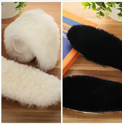 2 Pairs 2 пары,, стельки из чистой шерсти, зимние теплые мужские и женские ботинки из овечьей кожи, плюшевые хлопковые стельки, Меховая стелька, размер 35-46 - Цвет: 2 Pairs