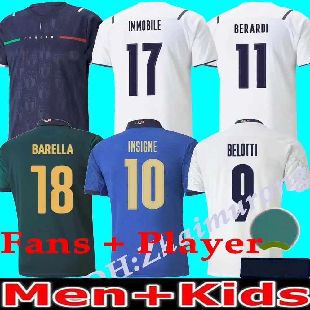 

2021/22 Italy European Cup Men's and Women's Home and Away Jersey National Team INSIGNE BELOTTI VERRATTI PIRLO