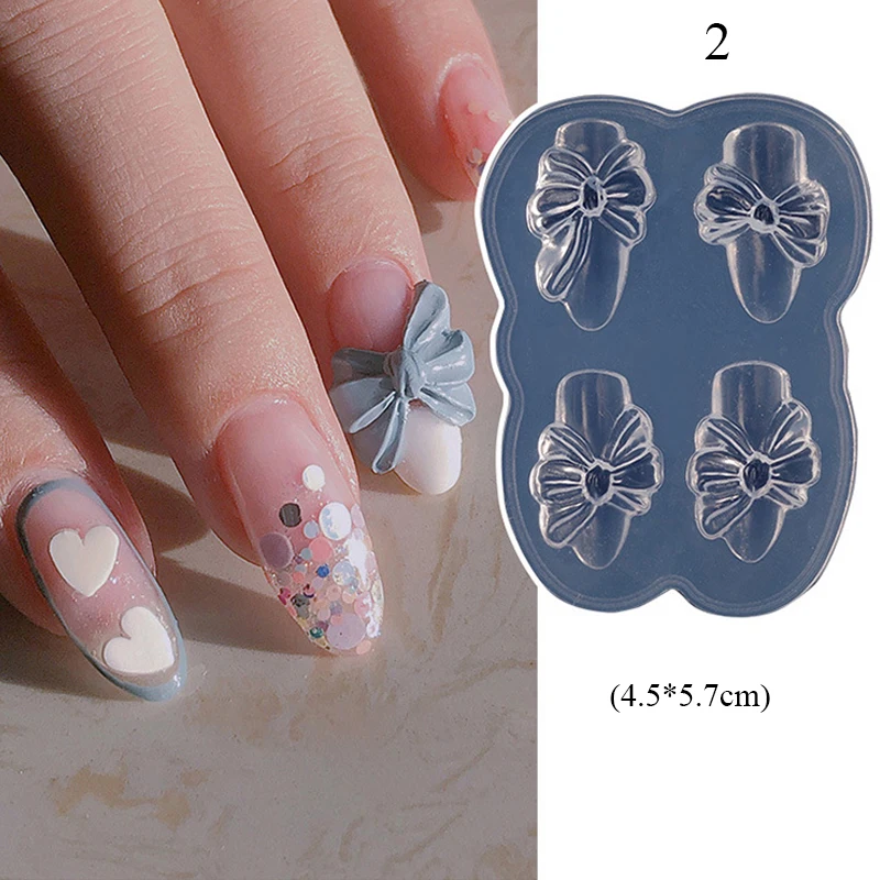 

Силиконовая 3D Форма для ногтей, конфеты, сердце, любовь, лук, резные абразивные материалы, украшение для ногтей, прочная форма для резьбы, Хру...