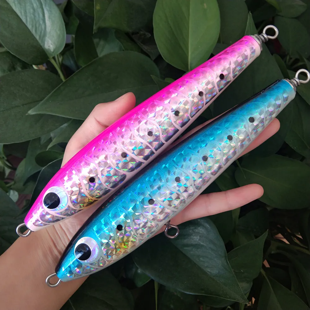 

18cm 74g Topwater Wooden Lure Deep Sea Pencil lure Stickbait GT Surface Trolling Lure Open Ocean Angling