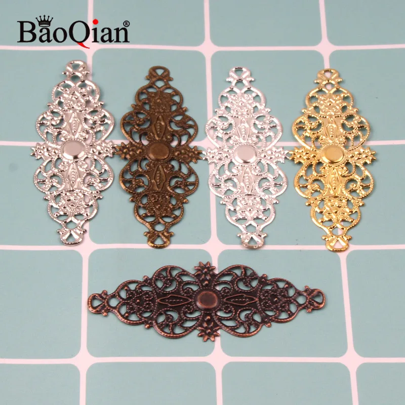 50 штук пакет 24x64 мм золото/бронзовая филигрань обертывания металлические листы