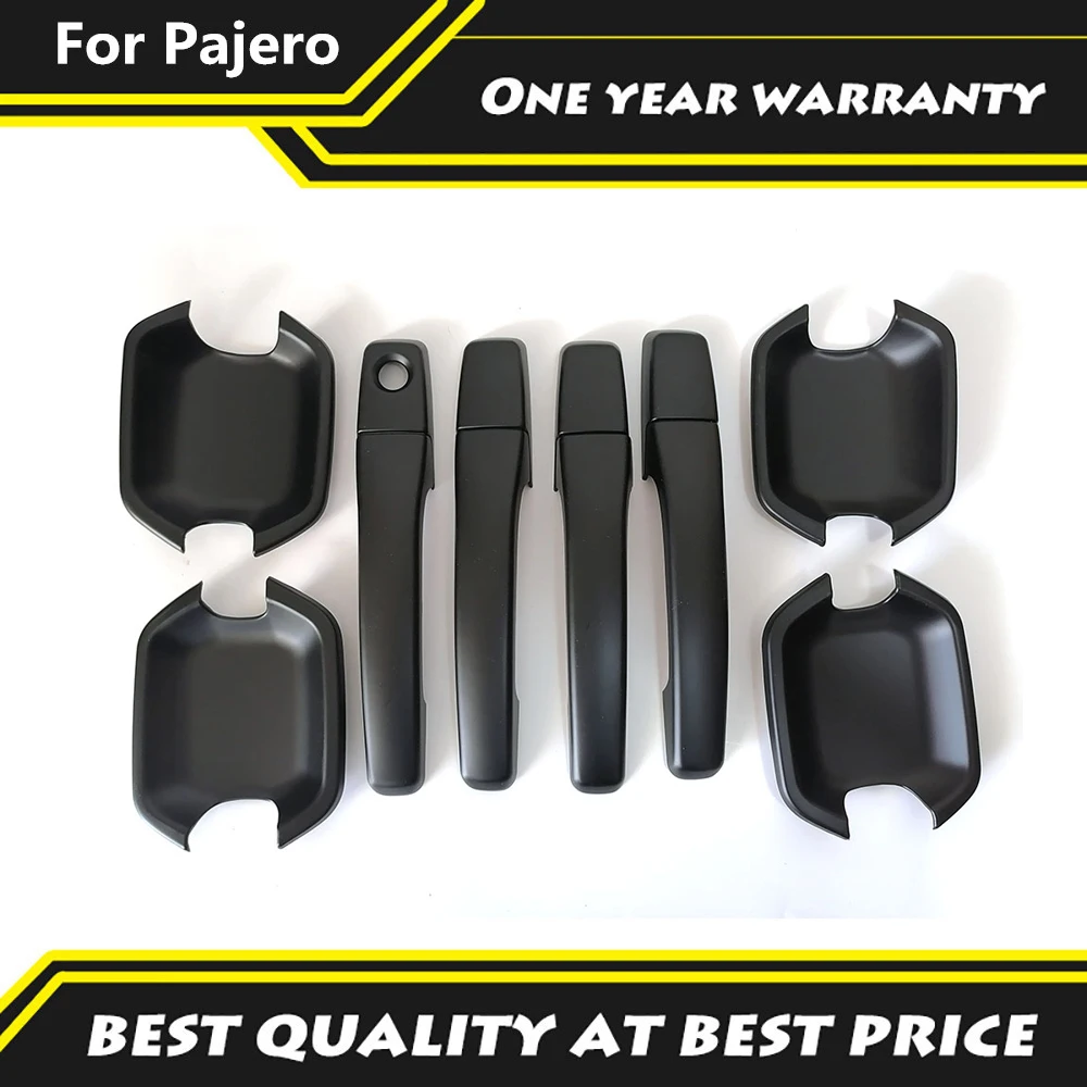 Car Matte Black Outer Door Handle & Door Bowl Decorative Cover For Mitsubishi Pajero 2007-2021 Styling Protection Accessories Car Matte Black Outer Door Handle & Door Bowl Decorative Cover For Mitsubishi Pajero 2007-2021 Styling Protection Accessories