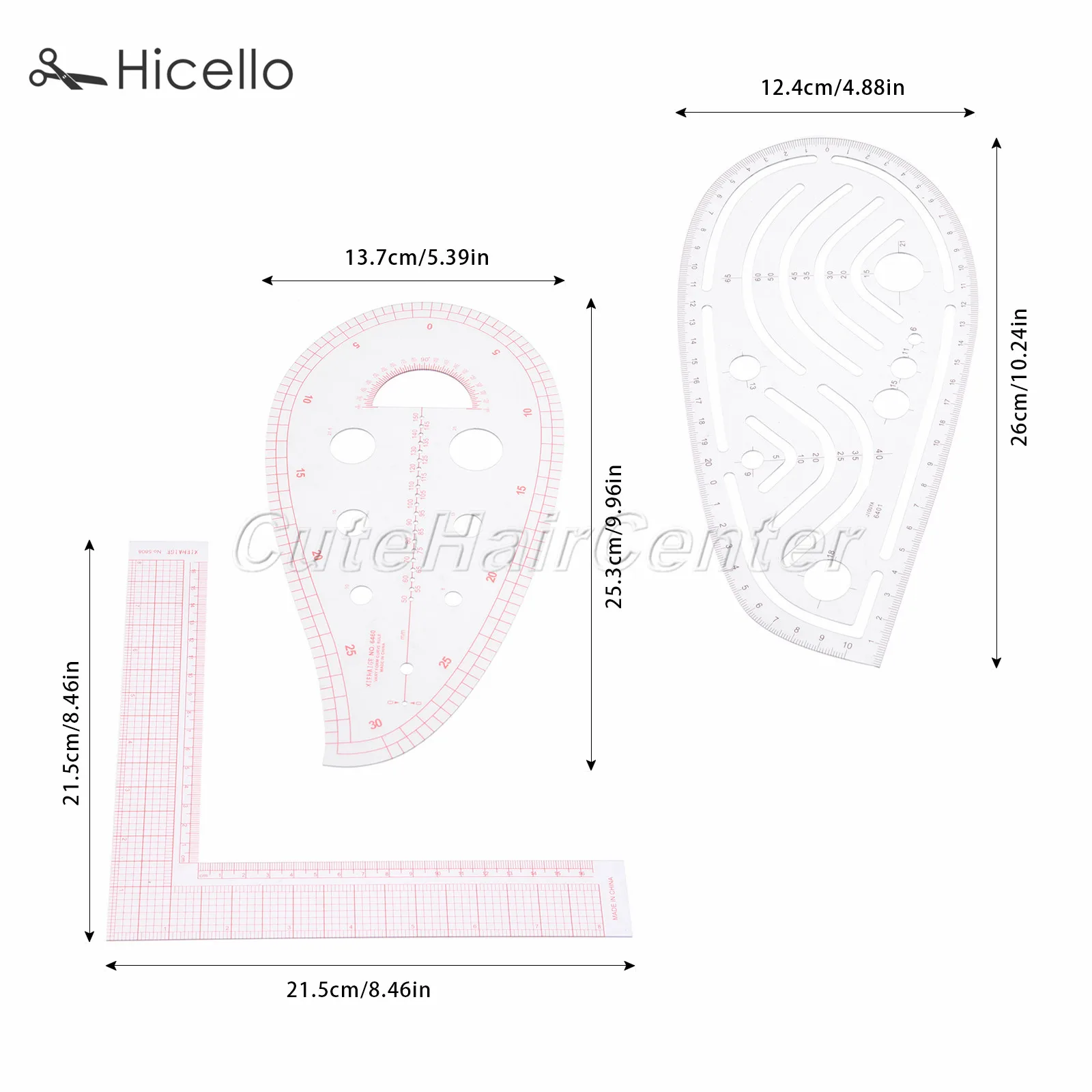 Линейка для шитья изогнутая линейка пластиковая резки одежды 8 форм инструмент