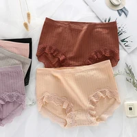 lace panties women comfortable underwears sexy middle waisted underpants female lingerie big size ladies briefs