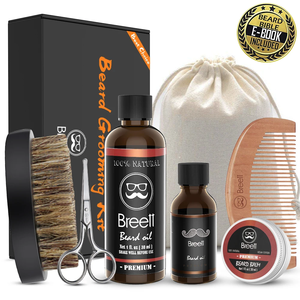 Набор для мужчин набор ухода за бородой увлажняющий воск масло бороды гребень