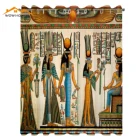 Египетские оконные шторы, Египетский папирус, изображение королевы Нефертари, делая предложение Исиде, печать изображений, гостиная, спальня