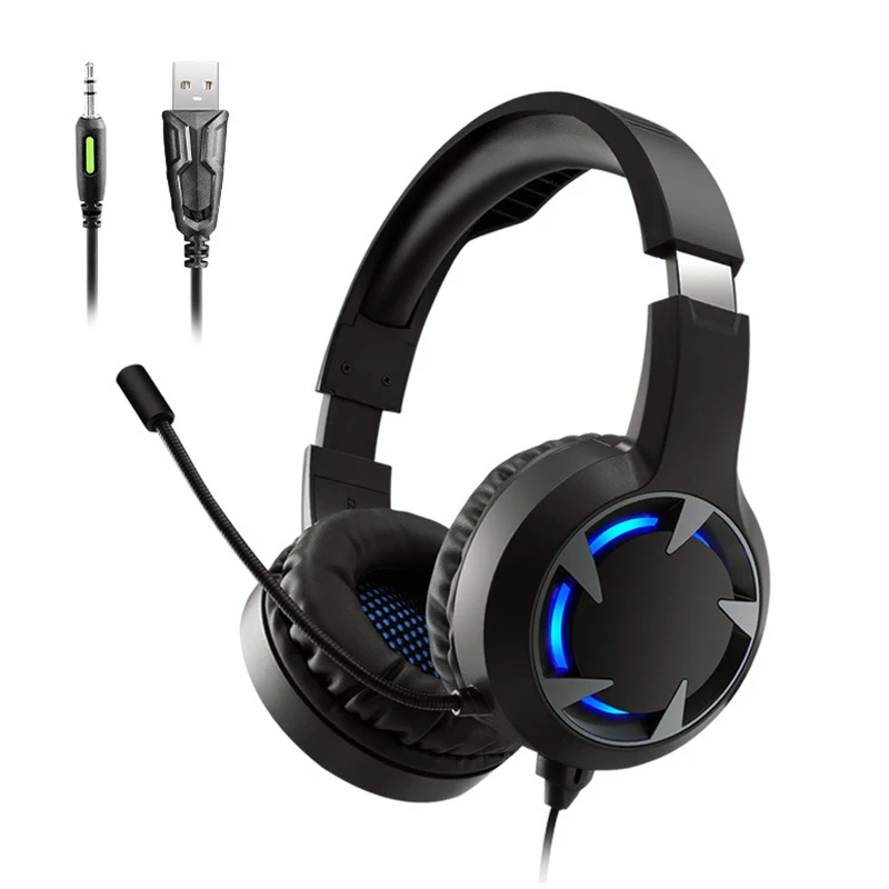 Игровые наушники A9 большие светильник микрофон стерео глубокий бас для ПК