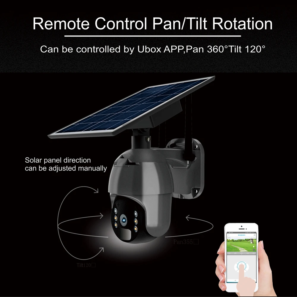 IP-камера с солнечной батареей 3 Мп 1536P 1080P 4G Wi-Fi | Безопасность и защита