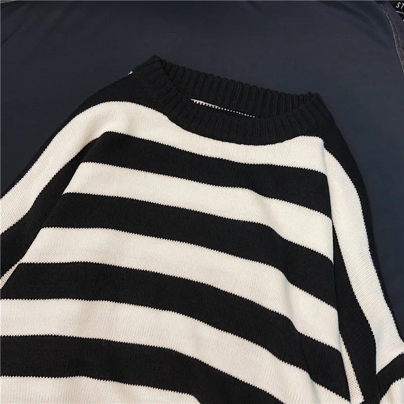 LAPPSTER Men Harajuku Oversized Sweater Fall Pullover Man Fake Two Pieces Streetwear Sweater Korean Fashion Striped Clothes