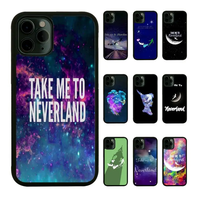 

Take-me-to-neverland-Peter-Pan-Quote Phone Case For iPhone 13 12 11Pro Max 11 XR XS Max X 8 7 6 6S Plus Mini SE 2020 hard Fundas