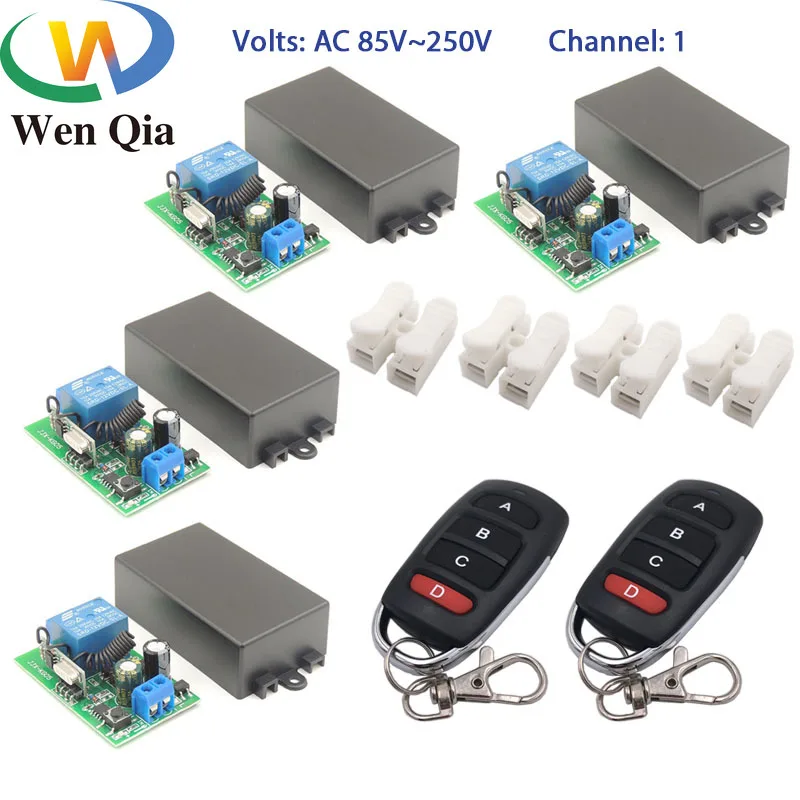 Wenqia smart switch 433 МГц RF пульт дистанционного управления AC 85 220 В 1CH релейный приемник