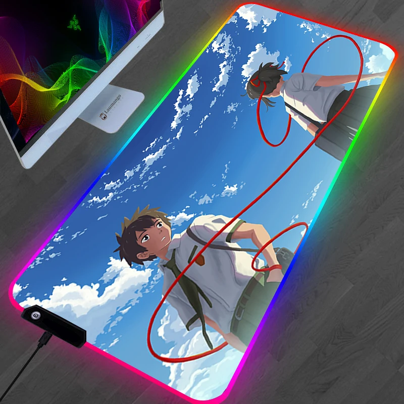 

Игровой коврик для мыши для ноутбука, игрового ПК, Настольный коврик с рисунком из аниме «Ваше имя», аксессуары для геймеров Varmilo, коврик для ...