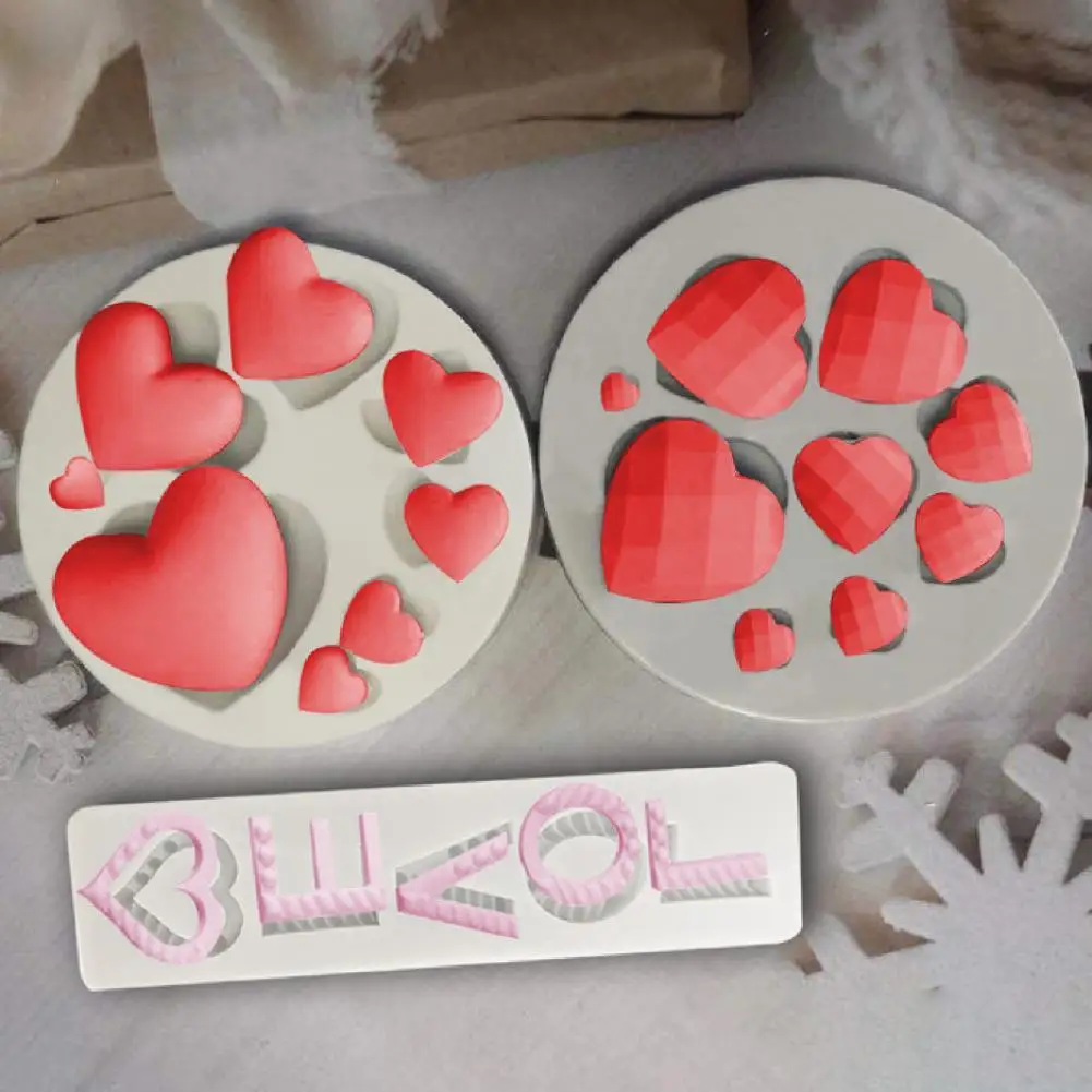 

Candy Mold Flexible Sugarcraft Mold 3D Love Heart Shape DIY Cake Mold