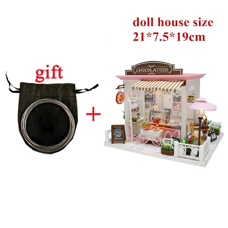 F doll house 3D Деревянный Кукольный дом Вилла мебель DIY Миниатюрная модель светодиодный светильник 3D Деревянный кукольный домик рождественские подарки игрушки для детей - Цвет: F doll house