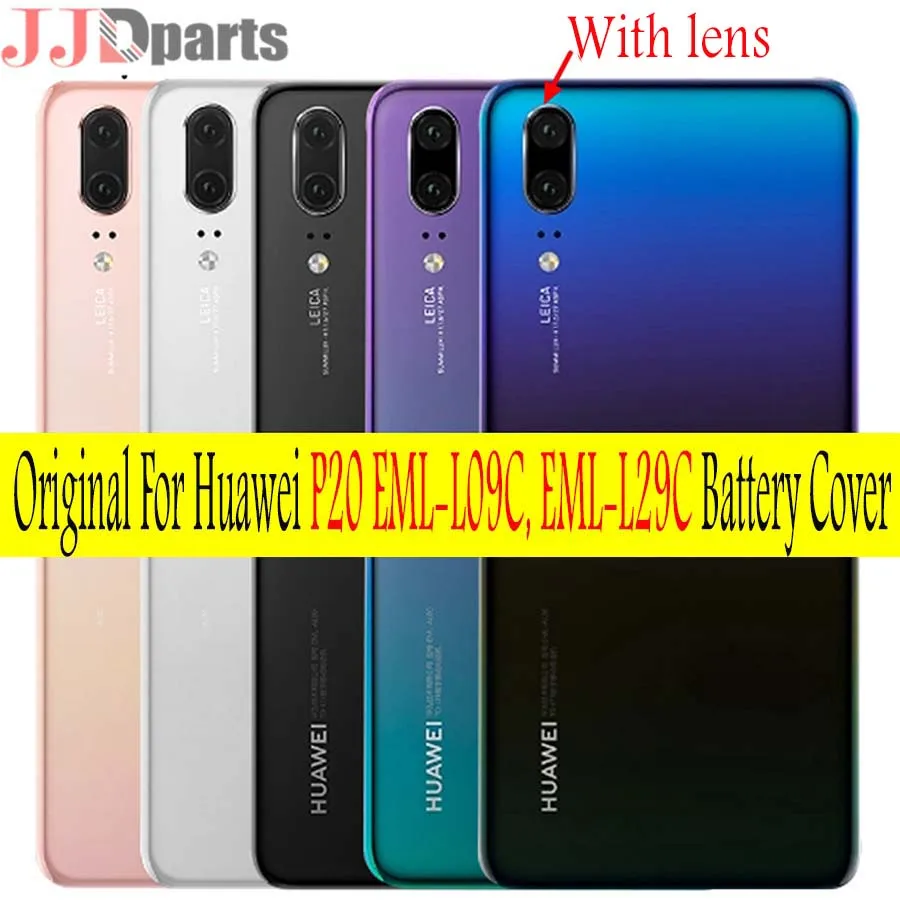 Оригинальный чехол для батареи Huawei P20 стеклянный задней двери p20 панели стекла с