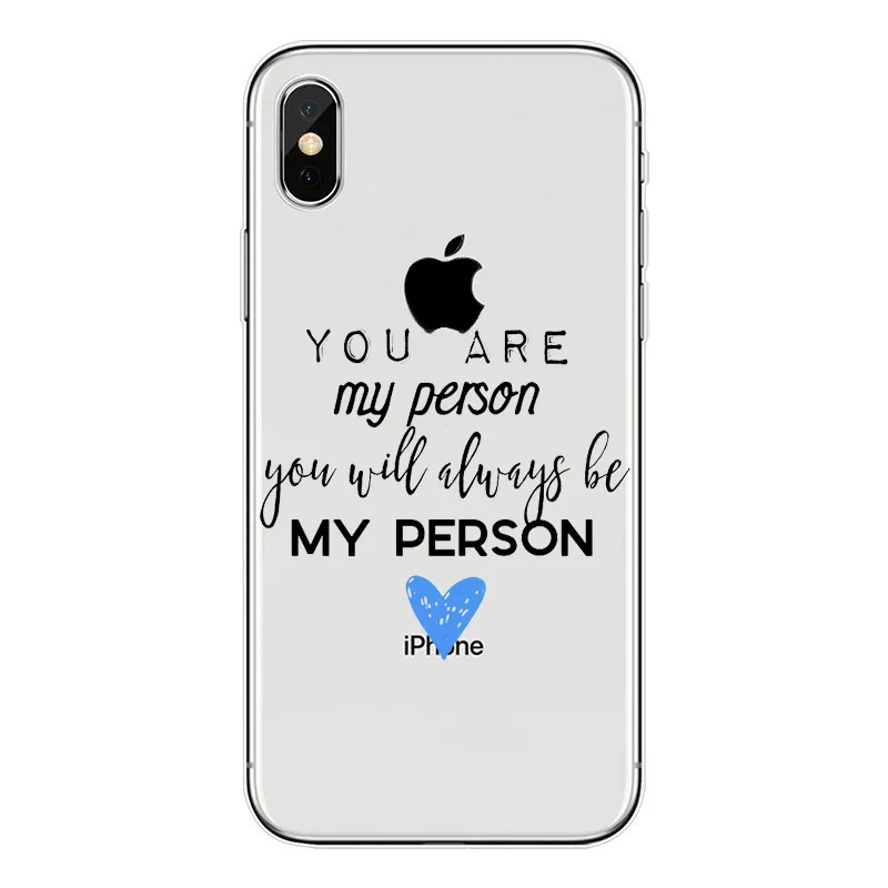 Чехол для телефона Greys Anatomy You are my person iPhone X XR 5s se 6 6S 7 8 Plus высококачественный