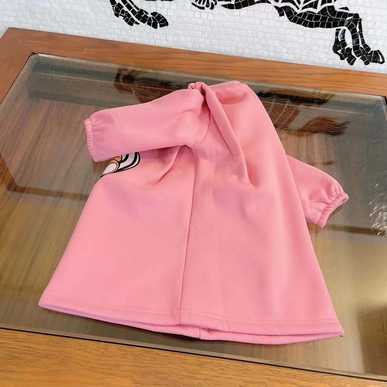 

Зима 2021, новое дизайнерское розовое платье для маленьких девочек, плотное бархатное платье с надписью «Медведь» для девочек, модная дизайне...