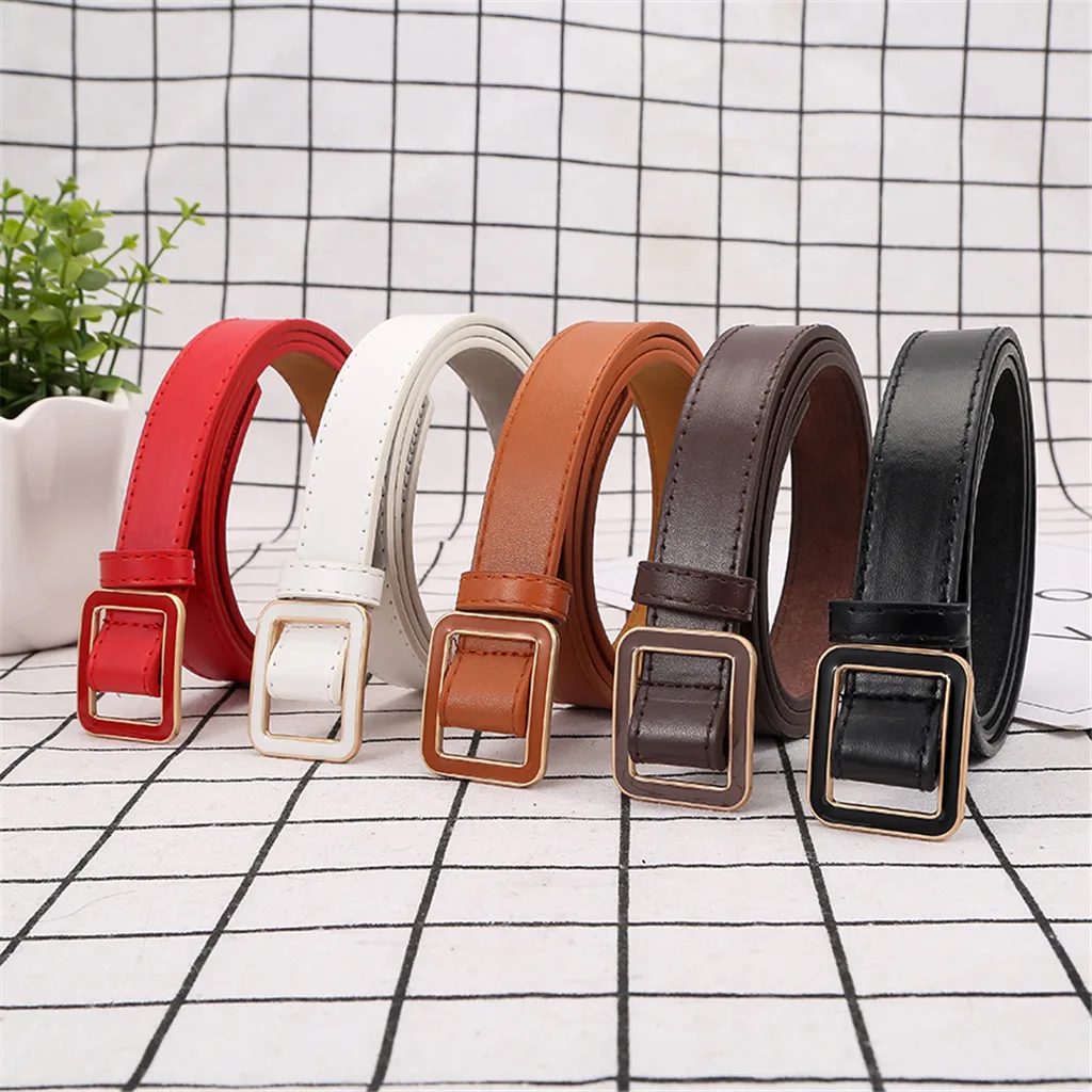 Коричневый пояс Ретро прочный кожаный ремень для мужчин и женщин с пряжкой