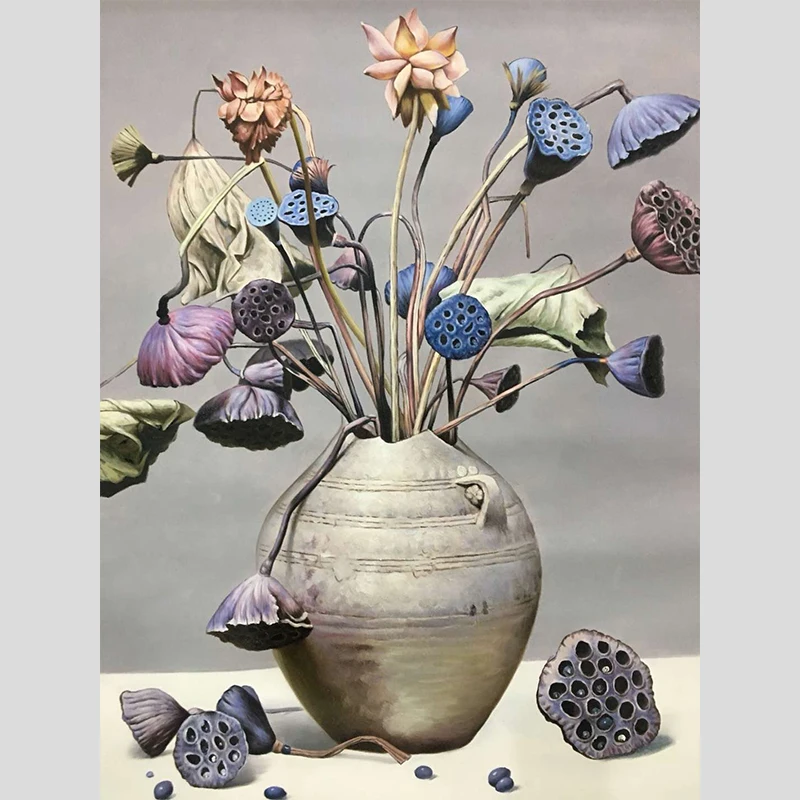 KOWELL 100% ручная роспись Реалистичная картина маслом лотоса на холсте искусство