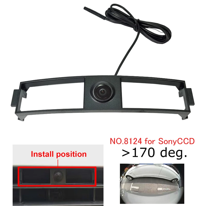 

180deg CCD HD car front brand camera for Porsche Cayenne Macan 2015 2016 2018 2019 front grille camera Front positive Camera