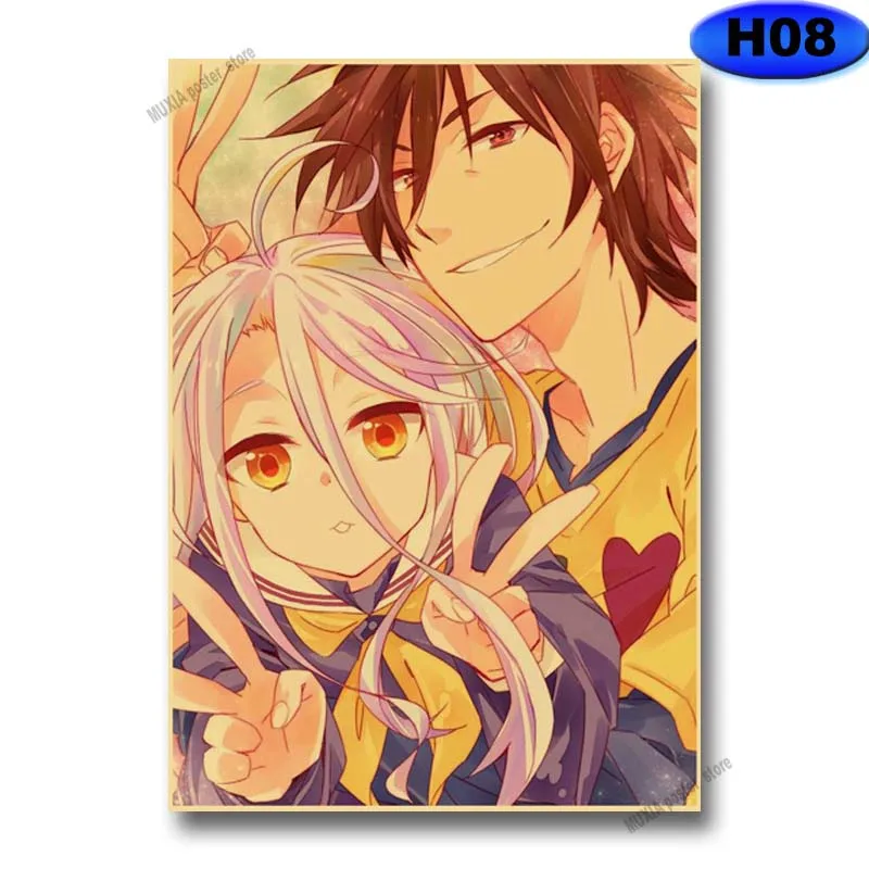 Классические аниме No Game Life плакаты ретро крафт-бумага манга плакат настенное