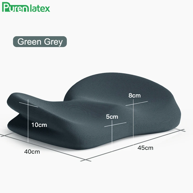 Green Purenlatex подушка для сиденья из пены с эффектом памяти, Ортопедическая подушка для облегчения боли в бедрах и хвостовой кости, подходит для автомобильного офисного кресла - Цвет: Green