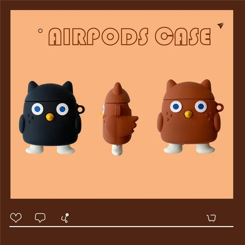 3D чехол для наушников AirPods силиконовый с милым сердцем защитный Apple Air pods 2