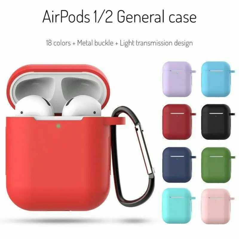 

Силиконовый чехол для наушников Airpods поколения 1/2, универсальный чехол с крючком и защитой от падения