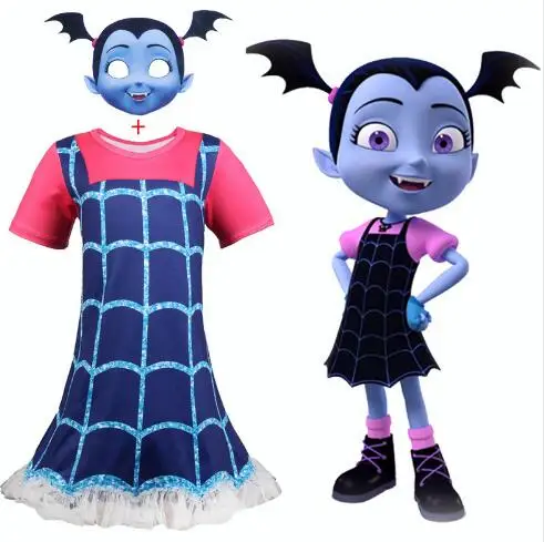 2019 Children's Clothes Baby Girls Dress Vampirin Kids Cute Cartoon Trolls Princess Dresses Pajamas Home cartoon Vampirina | Детская
