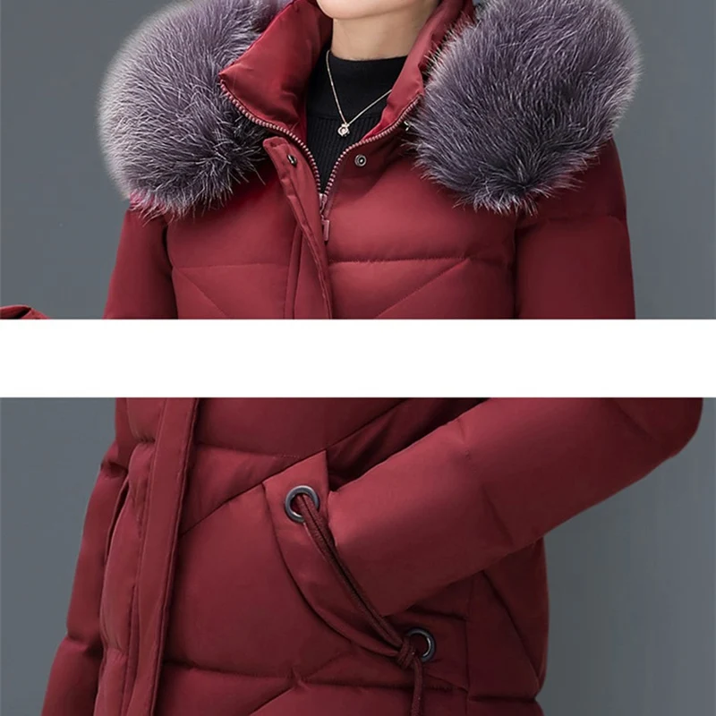 Женская зимняя парка для женщин среднего возраста модная женская хлопковая