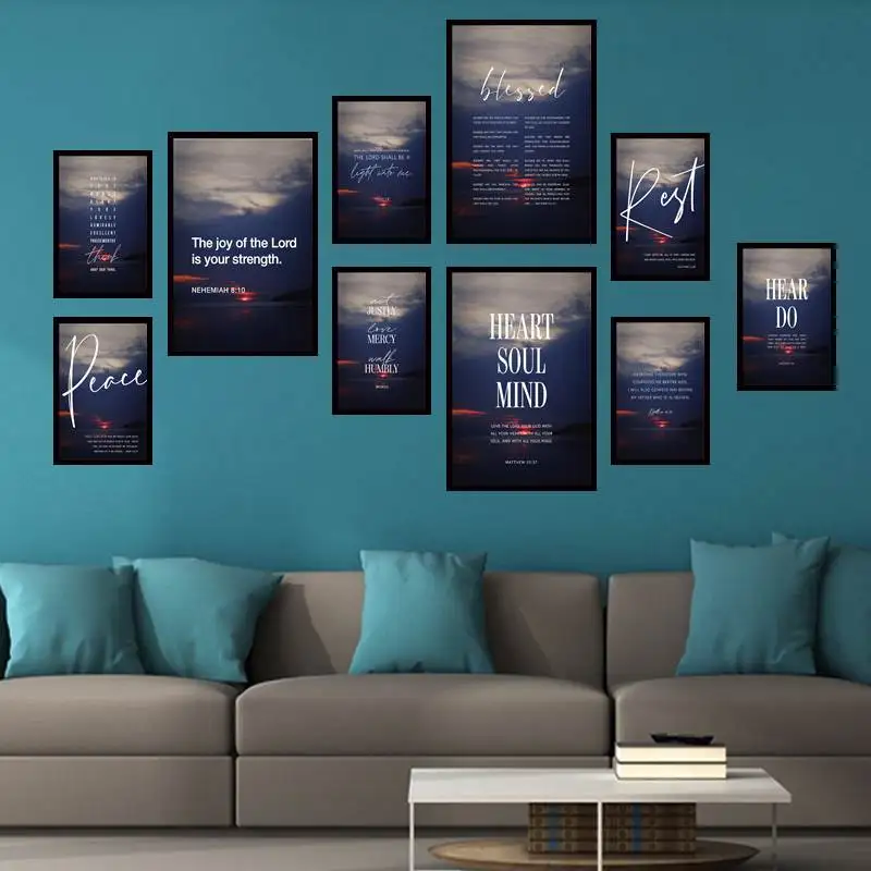 

Matthew 724 Christian Bible Verse Poster work Wall Art Pictures For Living Room Kitchen Decor