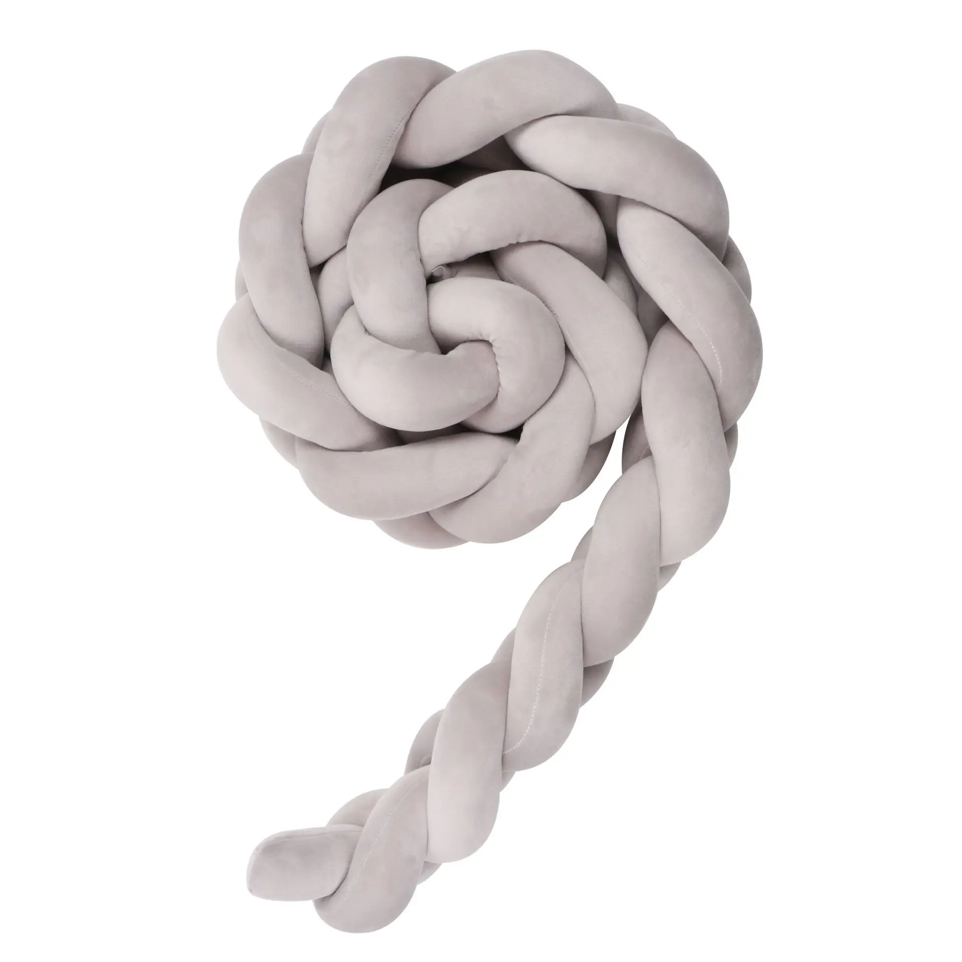 gray 2M CYSINCOS 1 м 2 м 3 м детская кровать коса узел подушка для младенца Bebe защита для кроватки кроватка декор комнаты - Цвет: gray 2M