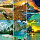 AZQSD Хо Раскраска по номерам на холсте пейзаж Ручная роспись подарок DIY картина маслом по номерам реки детской комнаты настенный Декор