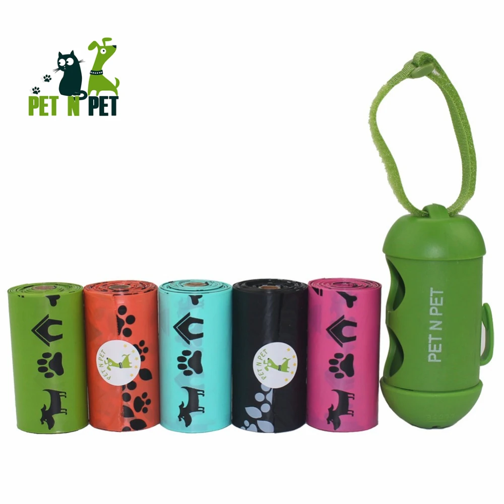 Пакеты для уборки за собакой земной 5 рулонов 75 отсчетов Радуга цветов на выбор