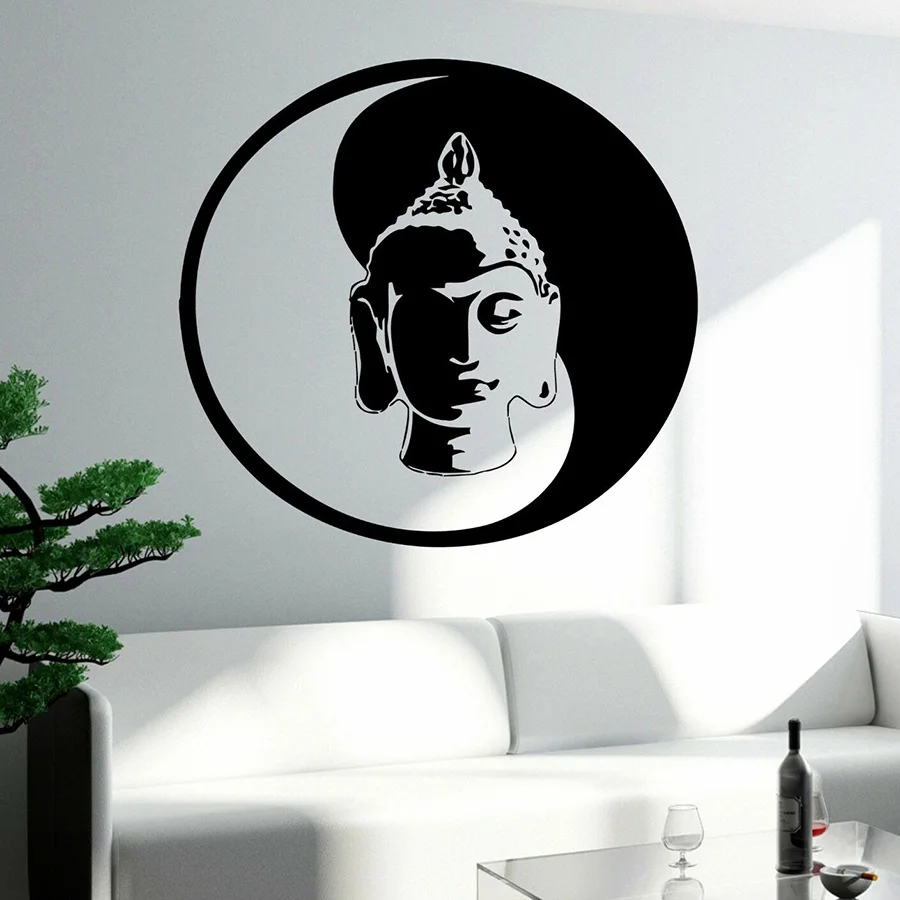 Виниловая настенная наклейка Будда буддизма Настенная Наклейка для йоги Om