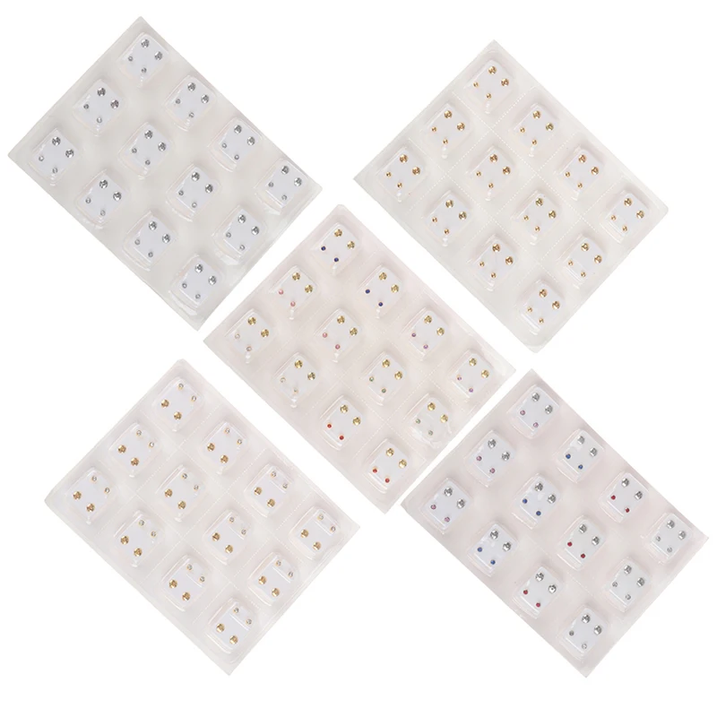 Набор гвоздиков из хирургической стали для пирсинга женщин набор 12 пар ювелирных