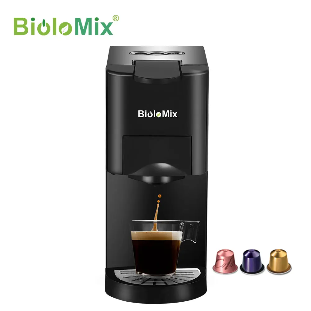 Кофемашина BioloMix 3 в 1 для приготовления эспрессо, кофеварка для нескольких капсул подходит для Nespresso,Dolce Gusto и кофейный порошок - изображение