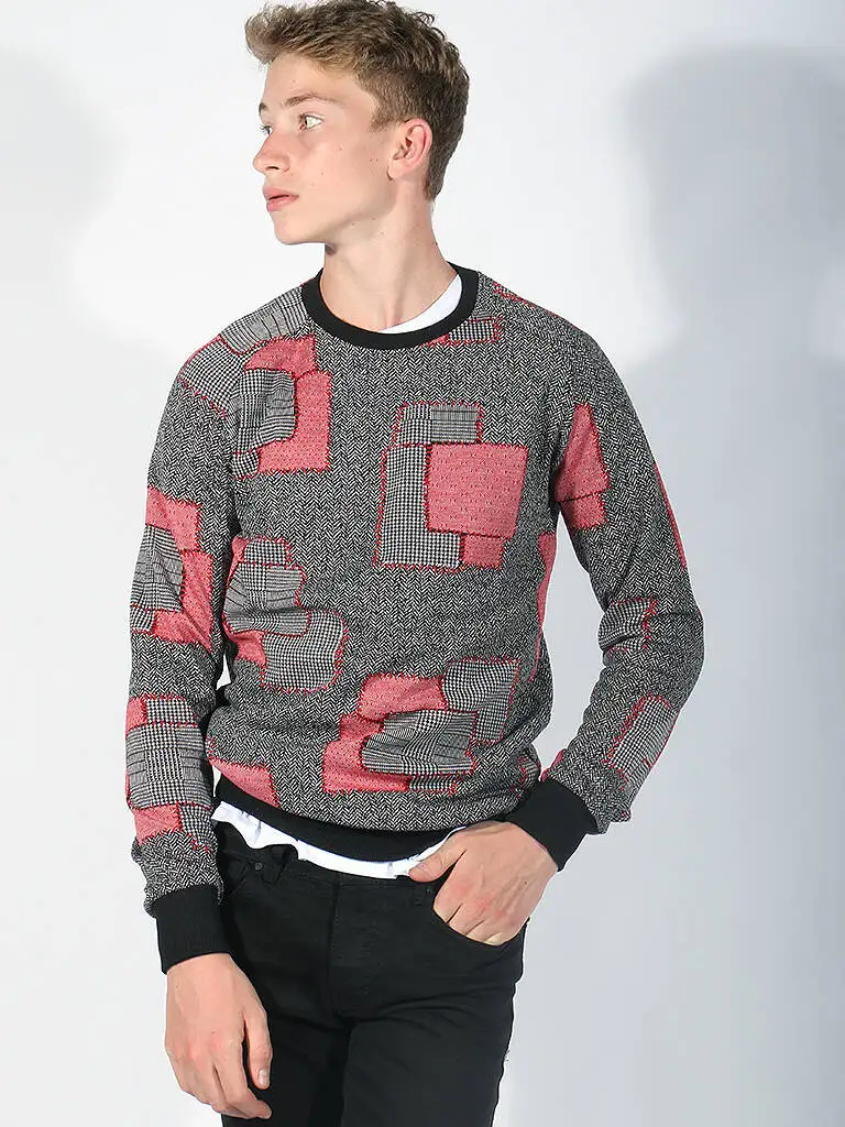 

Crew Neck Red-Gray Mens Sweatshirt