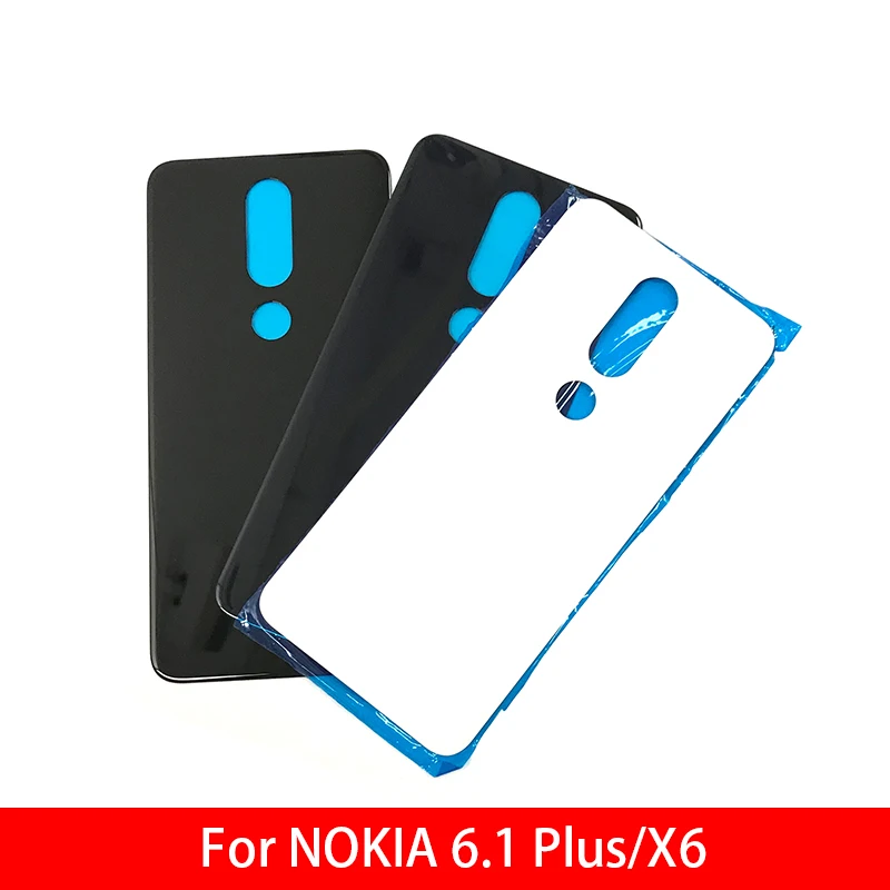

20pcs. Original Back Battery Glass For Nokia X6/ 6.1 Plus TA-1099/1103 Glass Housing Battery Back Cover+Sticker glue