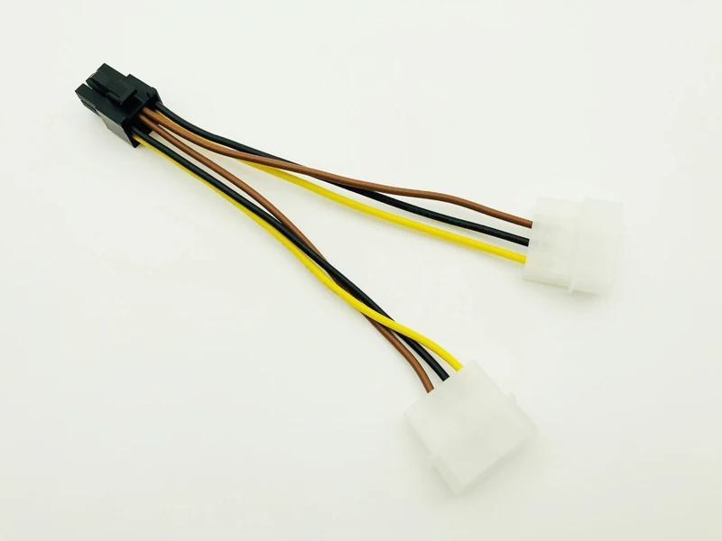 5PCS SATA Power Cable PCI-E 6Pin Female to Molex 4pin x2 Splitter PCI Express Extension Cables 15CM for BTC Miner Mining | Компьютеры и