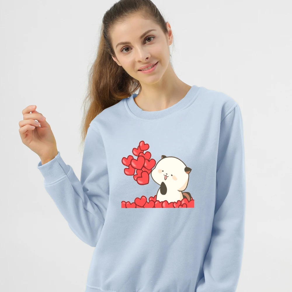 Свитшот женский оверсайз с рисунком енота пуловер капюшоном в стиле Харадзюку