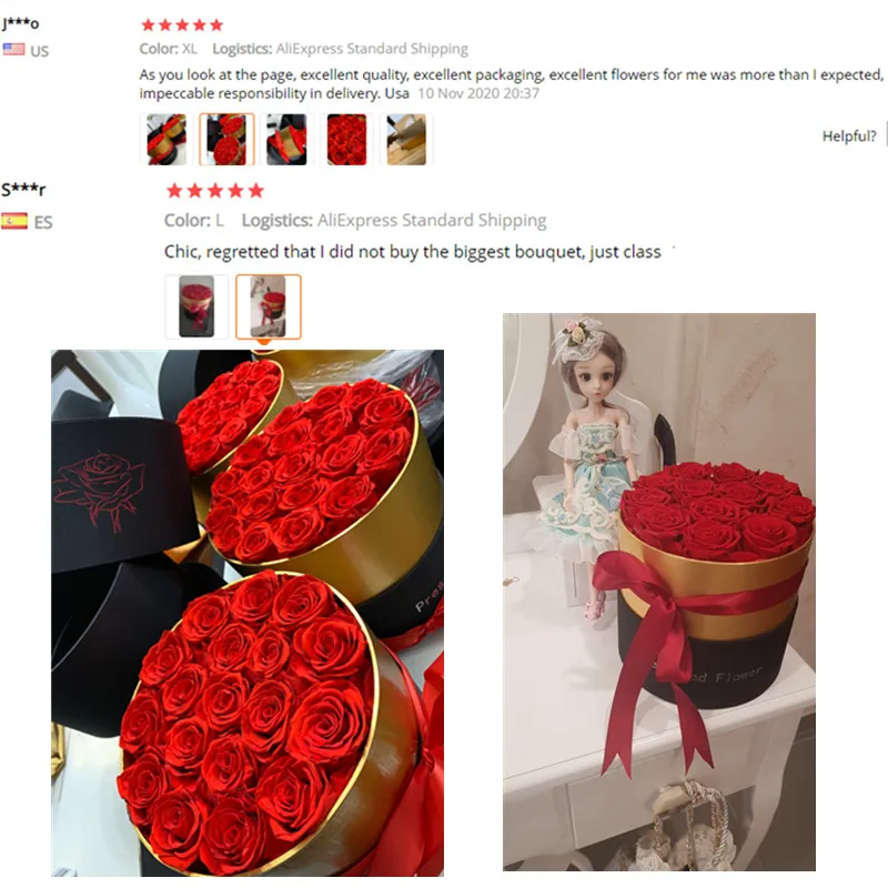 

Everrose Boxed Real Rose Box Set Best Mother's Day Gift Romantic Valentine's Day Gift