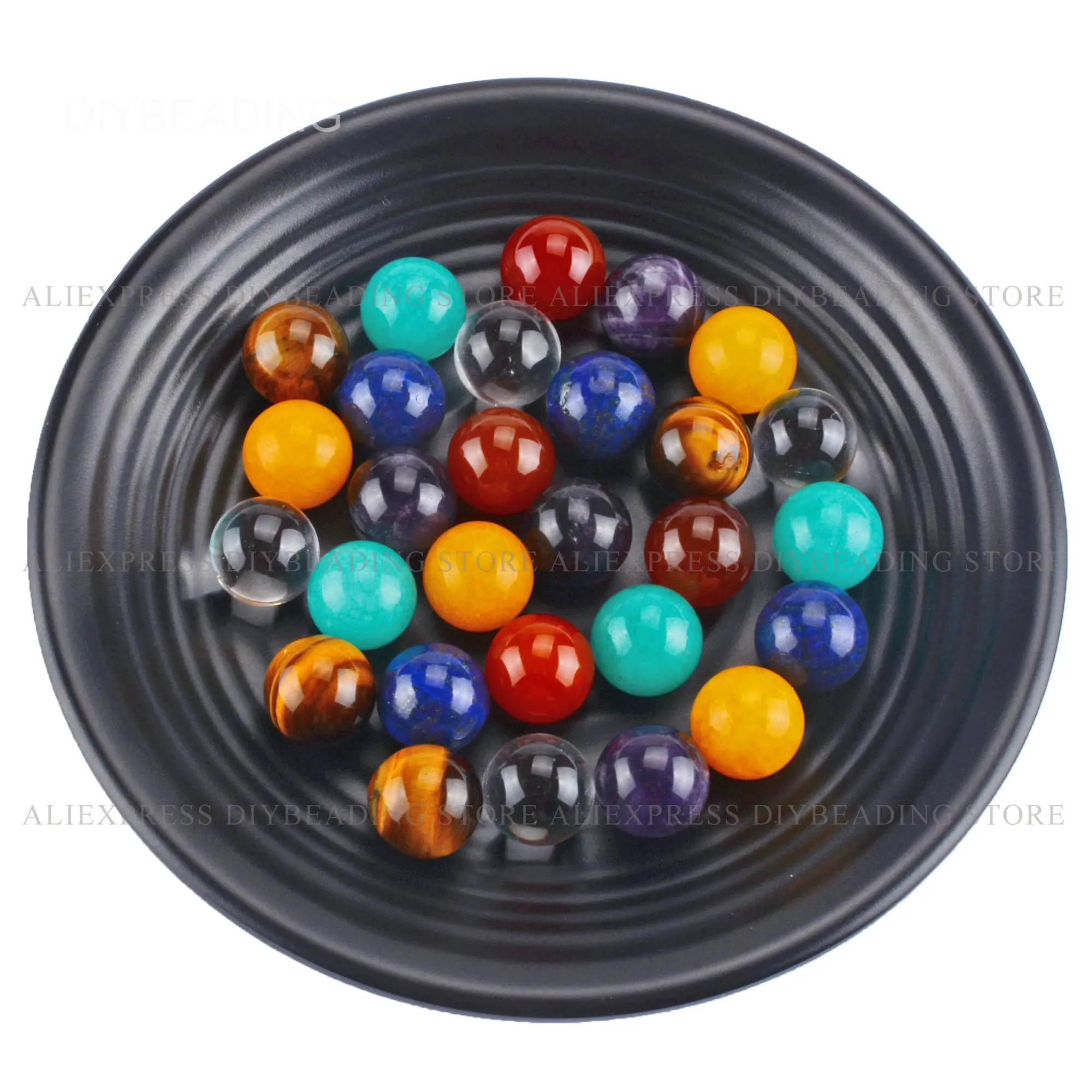 

7 Chakra Stone Beads Effective Natural Healing Crystals and Stones Positivity Reiki Fengshui Beads Bulk Wholesale (16mm NO Hole)